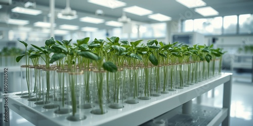 Laboratory cultivation of genetically modified plants, scientific research and bioengineering
