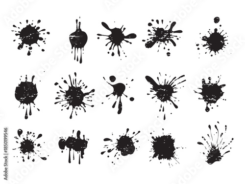 Inkblot patterns with various symmetrical and asymmetrical shapes