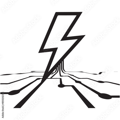 A simple lightning bolt icon symbolizing energy speed and success in a clean modern design