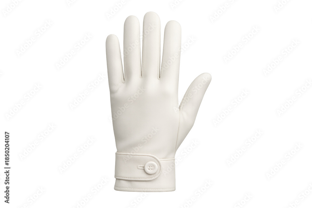 Fototapeta premium White leather formal glove with wrist button