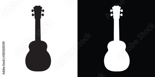 Ukulele icon. Ukulele guitar silhouette. musical instrument. vector illustration