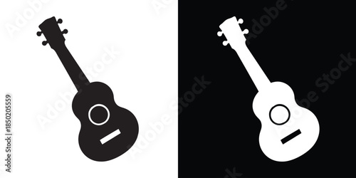 Ukulele icon. Ukulele guitar silhouette. musical instrument. vector illustration