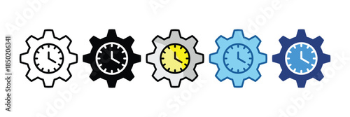 Work Progress Icon Set Multiple Style Collection