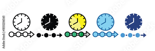 Timeline Icon Set Multiple Style Collection