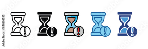 Deadline Icon Set Multiple Style Collection
