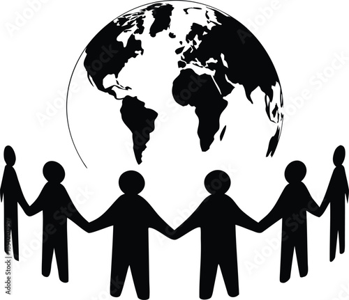 Global Community Symbolizing Unity and Cooperation Among People Worldwide
