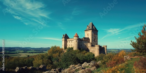 Rugged stones near a medieval castle in Alsace, highlighting erosion and geological stability