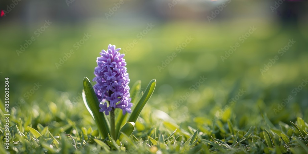 Obraz premium Hyacinth flowers in bloom, seasonal floral display for spring decoration