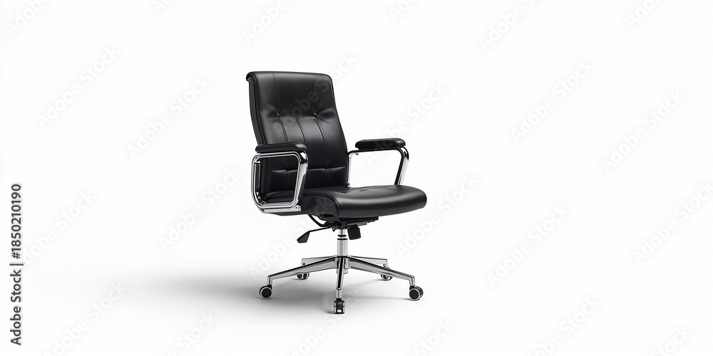 Obraz premium Adjustable office chair with lumbar support positioned in a professional environment, emphasizing user focus and productivity