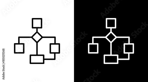 Process Flow White Icon Set Design