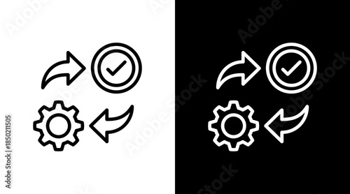 Process Control White Icon Set Design