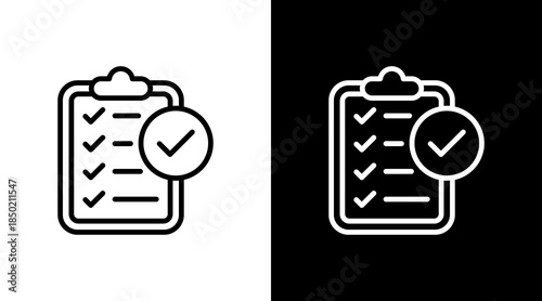 Task Completion White Icon Set Design