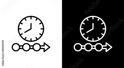 Timeline White Icon Set Design