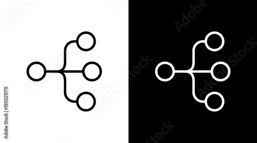 Branch White Icon Set Design