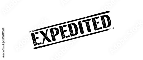 Expedited stamp isolated on a transparent background
