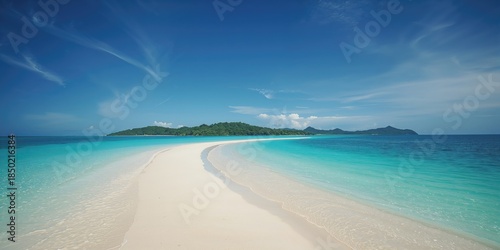 Serene unpopulated Lombok beach featuring white sand and tranquil ocean bay, perfect for peaceful escapes