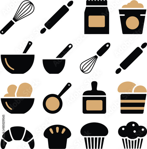 Cross country skiing silhouettes, winter sport skier vector set