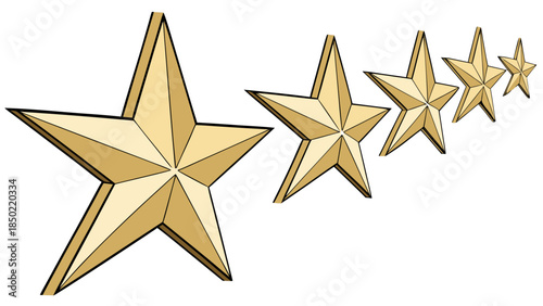 Golden stars forming a diagonal line on a white background, symbolizing achievement and excellence