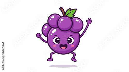 Happy Grape Character.