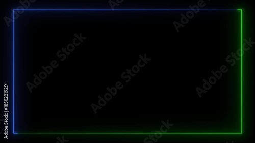 Wallpaper Mural Abstract glowing neon rectangle border frame. Animation of glowing neon rectangles abstract background.Square rectangle picture frame with two tone neon color motion in 4k. Torontodigital.ca