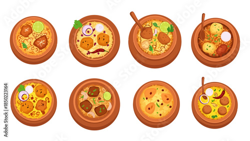 Assorted Hot Delicious Soups in Wooden Bowls for Cozy Meals