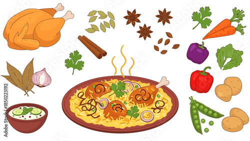 Colorful Assortment of Fresh Vegetables and Herbs for Healthy Cooking and Nutrition