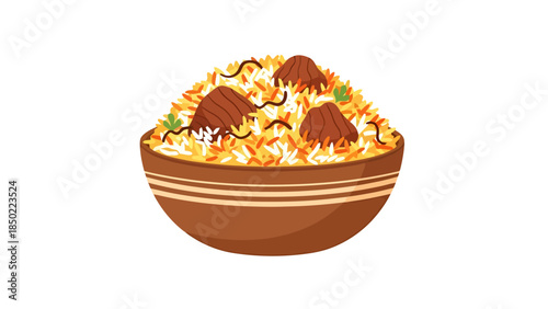 Close up of a bowl filled with spicy ramen noodles garnished with vegetables and herbs