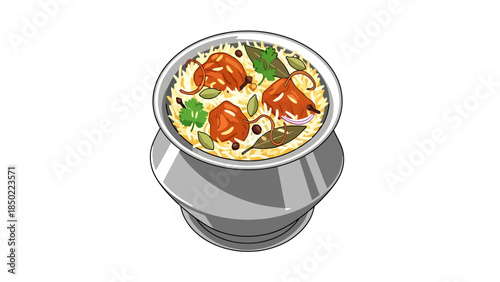 Traditional Japanese Nabe Hot Pot with Fresh Vegetables and Meat