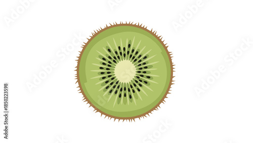 Sliced Kiwi Fruit Isolated White.