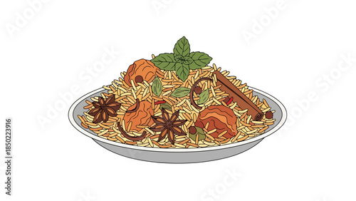Traditional Spiced Rice Dish with Nuts and Dried Fruits