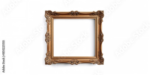 Vintage picture frame with ornate wood and gold accents, used as a background for artistic display, Earth Day