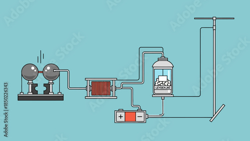Illustration of an electrostatic generator experiment