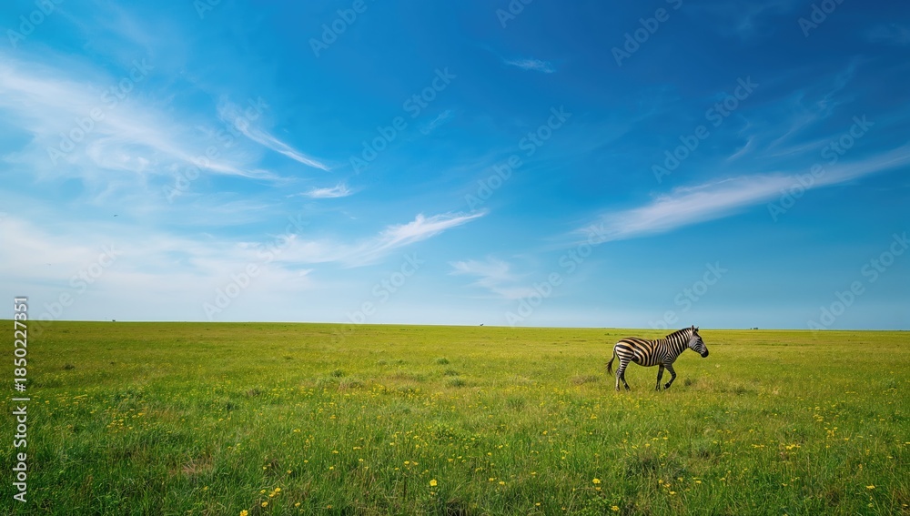 Obraz premium Lonely zebra amidst dense foliage, emphasizing wildlife movement and natural habitat