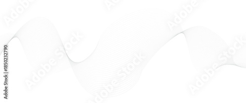 abstract Grey wave line background on white background.