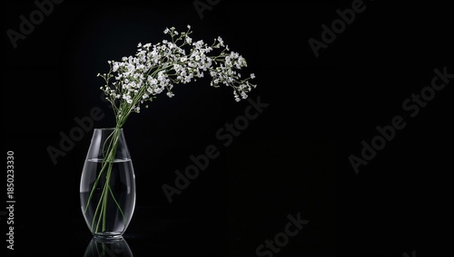 Gypsophila flower in a vase with water, serving as a decorative floral display, Earth Day