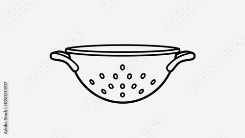 Black and White Colander Illustration.