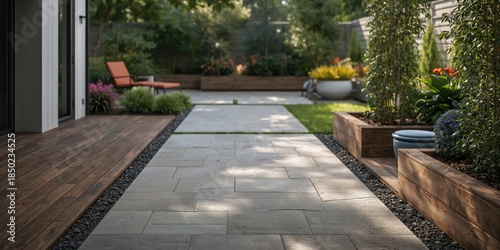 Stylish flooring in outdoor settings emphasizes durable, weather-resistant surfaces for gardening layouts, Earth Day