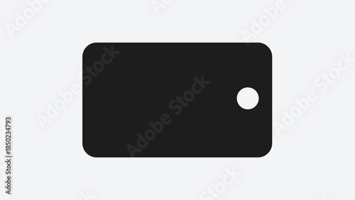 Black rectangular card with white dot.