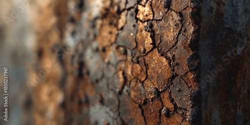 Detailed view of corroded iron surface highlighting oxidation and structural weakening, relevant for repair work