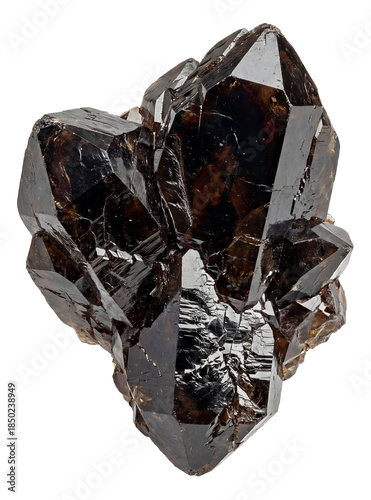 Dark brown to black samarskite mineral with a glossy finish.