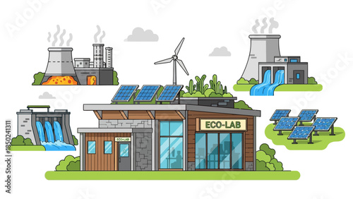 Sustainable energy sources illustration