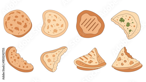 Variety of Biscuit Cookies Displayed on a White Background