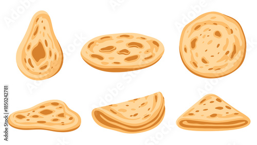 Assorted Traditional Flatbreads and Crackers on a Wooden Surface for Culinary and Food Presentation