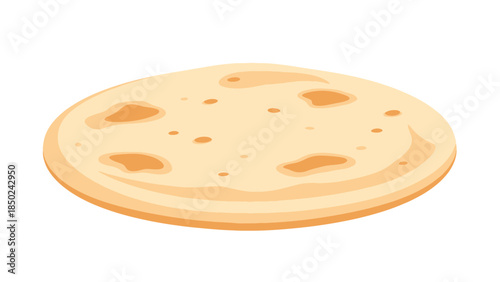 Close up of a traditional thin crust flatbread with toppings on a rustic background