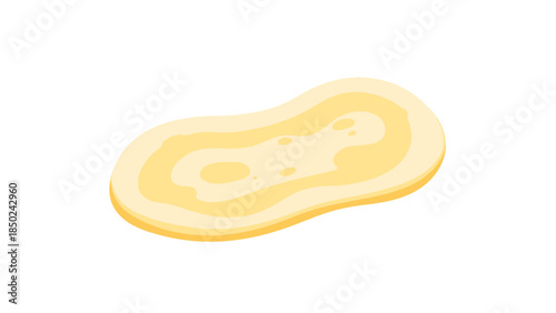 Close up of a golden toasted bread slice on a white background