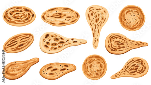 Selection of fresh roasted and dry lotus seeds for healthy snacking and culinary uses