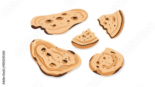 Assorted Biscuit Cookies on White Background for Confectionery Advertising
