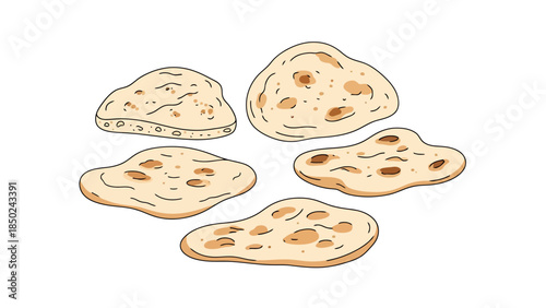 Assorted Flatbreads with Various Toppings for Culinary Display