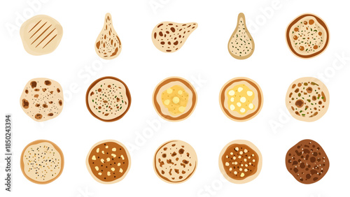 Assorted Cookies Displayed in a Straight Line for Breakfast or Snack Time