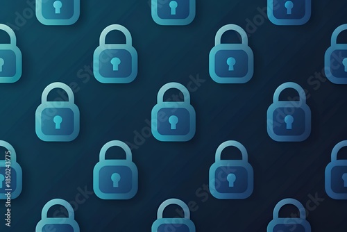 Secure digital padlocks on dark blue gradient background for cybersecurity concepts